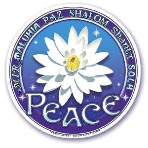 Dubbelzijdige raamsticker Peace Lotus