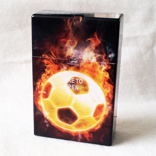 Sigarettendoosje met voetbal en vuur