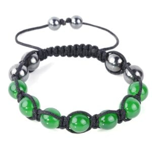 groen met zwarte Shamballa armband