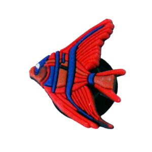 blauw met rode tropische vis jibbitz