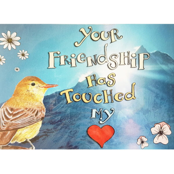 Sidedish kaart Your friendship has touched my heart