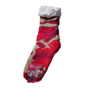 Gevoerde sokken camouflage rood zachtgroen