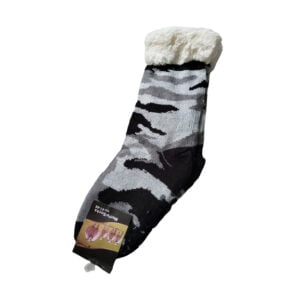 Gevoerde camouflage sokken zwart grijs
