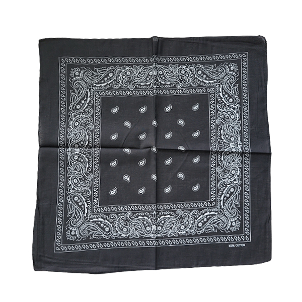 zwarte bandana met paisleyprint